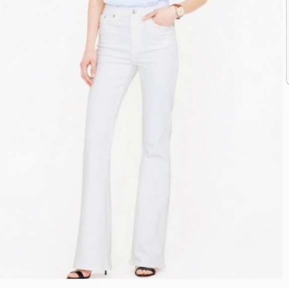 J. Crew Ashbury Flare  White Jeans Size 32P. NWOT - Picture 1 of 13